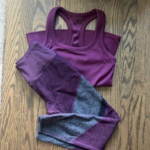 Women's Purple and Gray Activewear Set